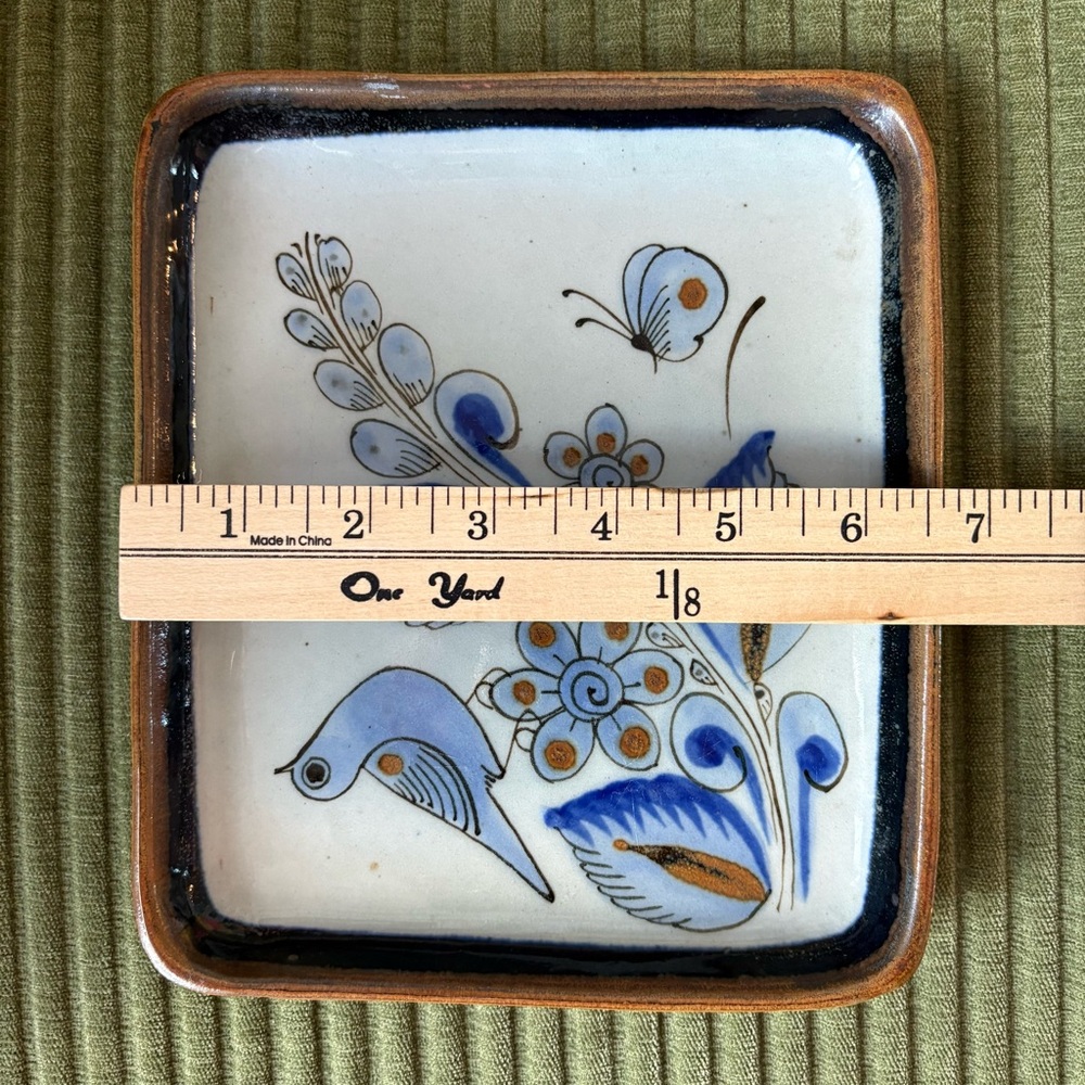 Vintage Ken Edwards El Palomar Mexico Bird & Butterfly Ceramic Plate - Picture 6 of 7
